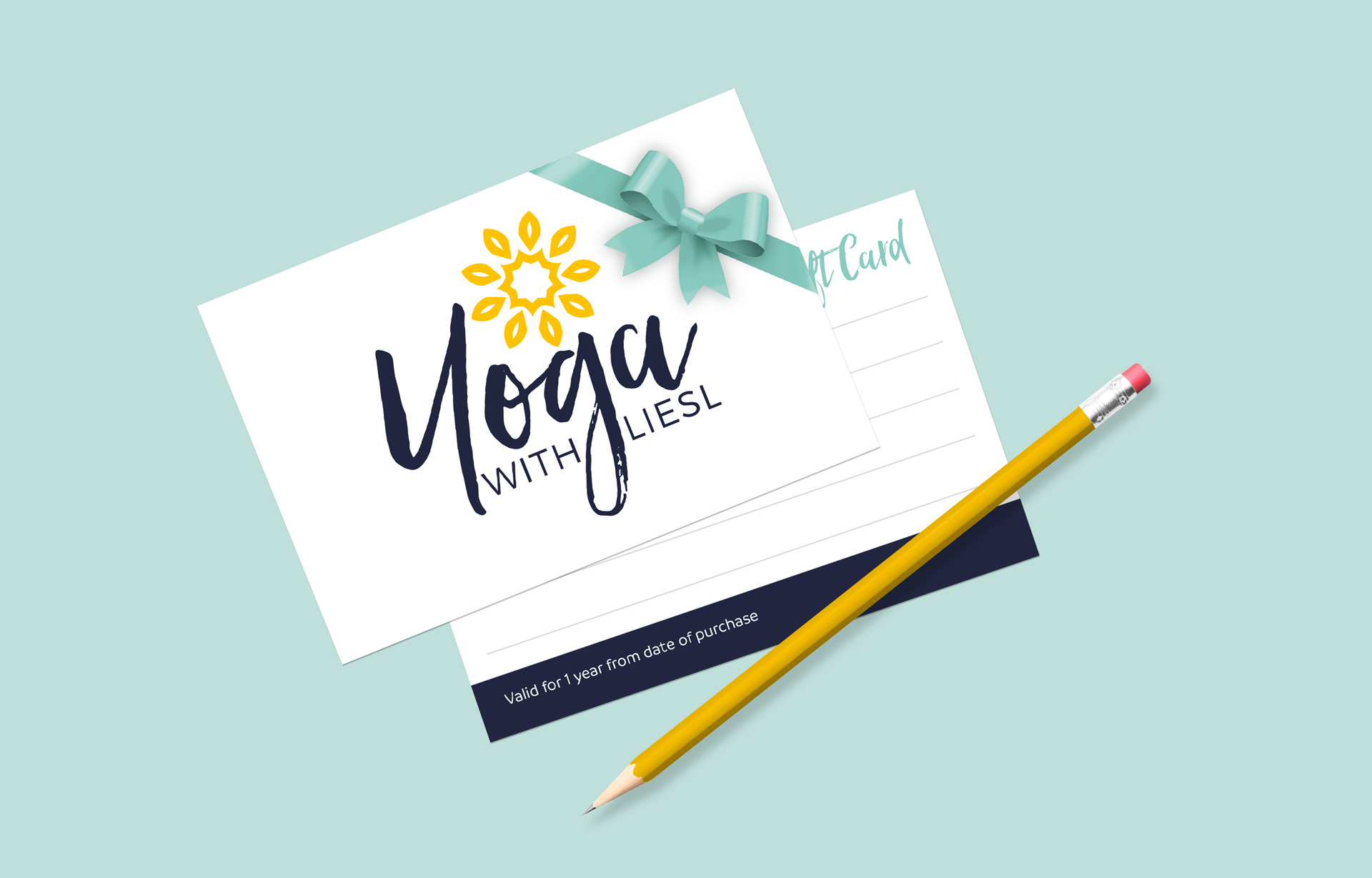 Yoga with Liesl Gift Card Design